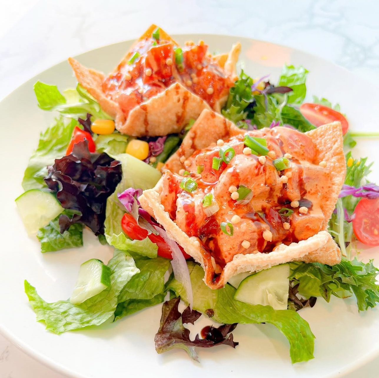 G3 Spicy Ahi Wonton Salad.