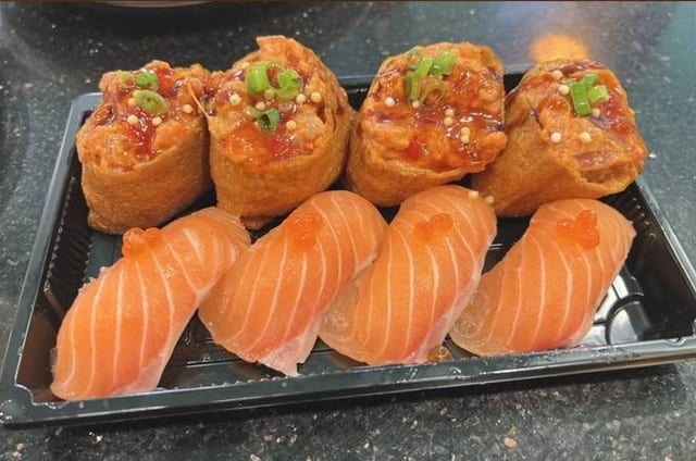 C4 Spicy Ahi Bomb+ Salmon Nigiri.